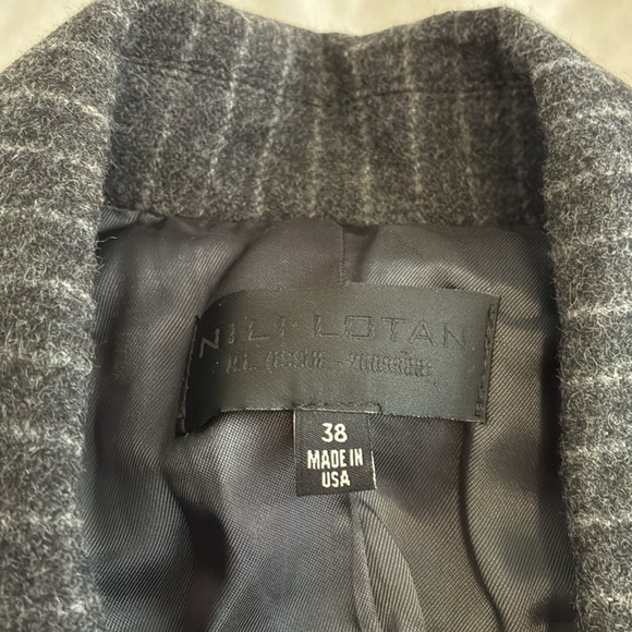 Rare Nili Lotan Women’s Pinstripe Virgin Wool Double-Breasted Jacket Gray Size38 - Picture 5 of 12